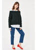 Cable Knit Sweater with Faux Shirt Attached Under Shirt-Sweater-Leggsington