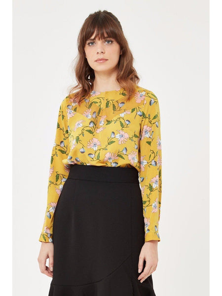 Long Sleeve Floral Blouse-Top-Leggsington