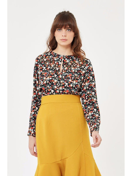 Long Sleeve Floral Blouse-Top-Leggsington