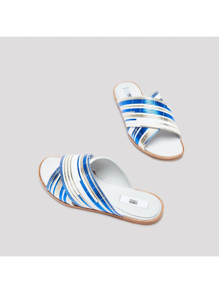 Miista - DEB BLUE RATTAN SANDALS-Shoes-Leggsington