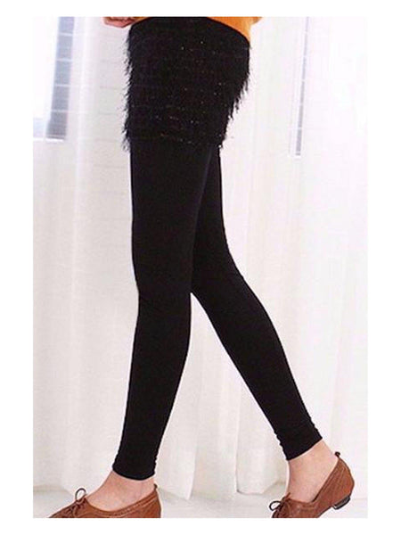 Gigi Black Sparkly Mini Skirt (with black leggings attached)-Skirt-Leggsington