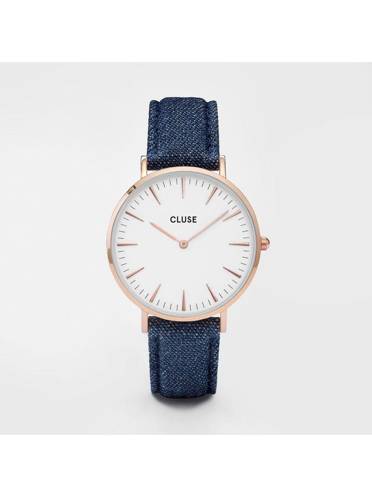 Cluse Watches - La Bohème - Rose Gold White/Blue Denim-Accessories-Leggsington