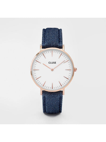 Cluse Watches - La Bohème - Rose Gold White/Blue Denim-Accessories-Leggsington
