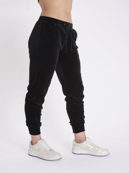 Donia - Black Velvet Jogger-jogger-Leggsington